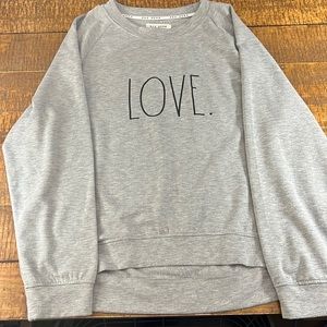 Rae Dunn light gray sweatshirt in great condition size large.